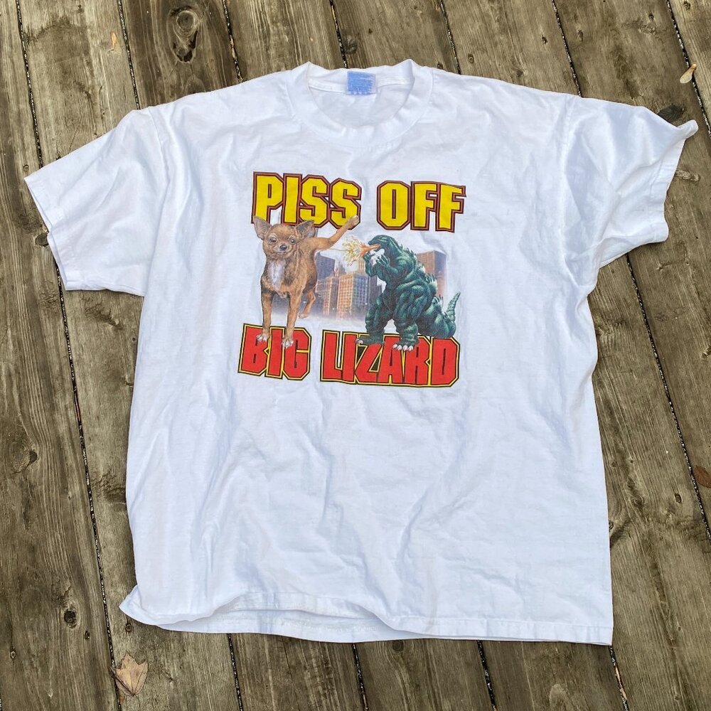 Vintage 90s Taco Bell Godzilla Promo T Shirt P Off Big Lizard XL White